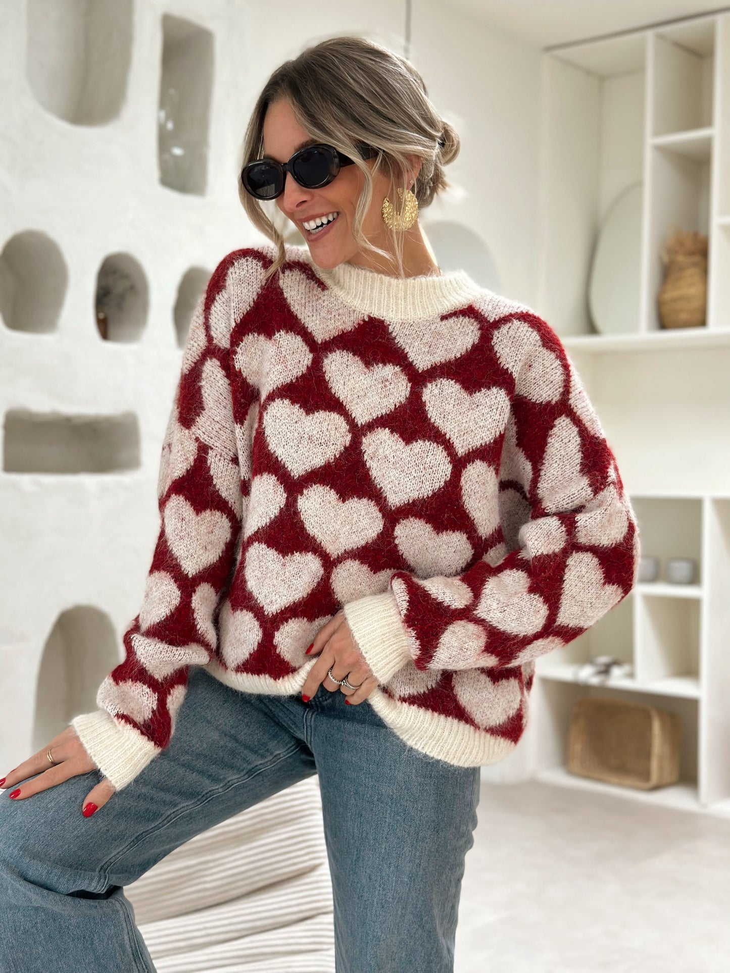 Louisa | Knit Heart Sweater