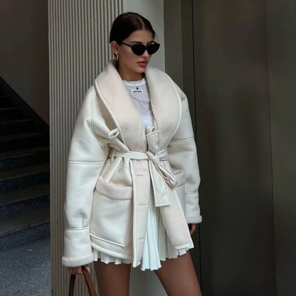 SHIELA  - ELEGANT JAS (NATUURLIJK LEER)