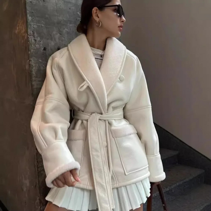 SHIELA  - ELEGANT JAS (NATUURLIJK LEER)