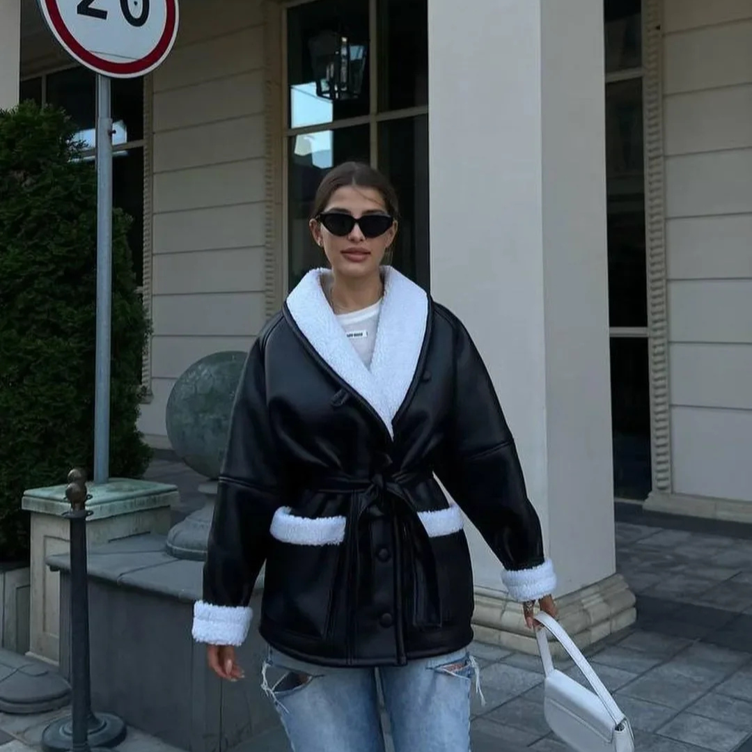 SHIELA  - ELEGANT JAS (NATUURLIJK LEER)