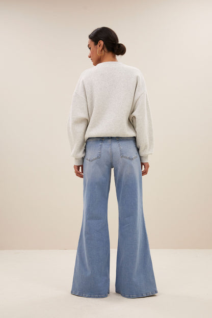 bibi lucky rainbow sweater | light grey melee