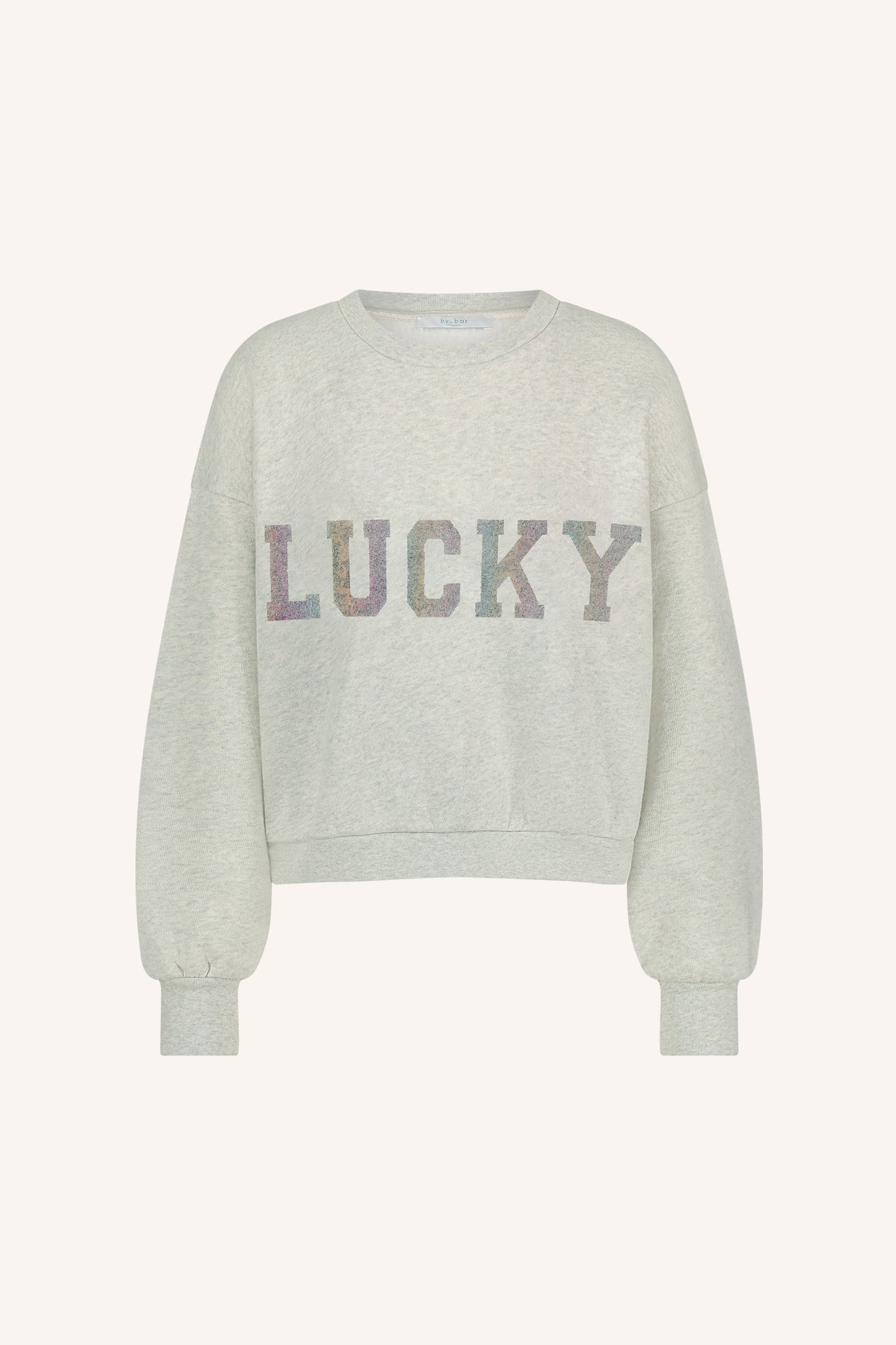 bibi lucky rainbow sweater | light grey melee