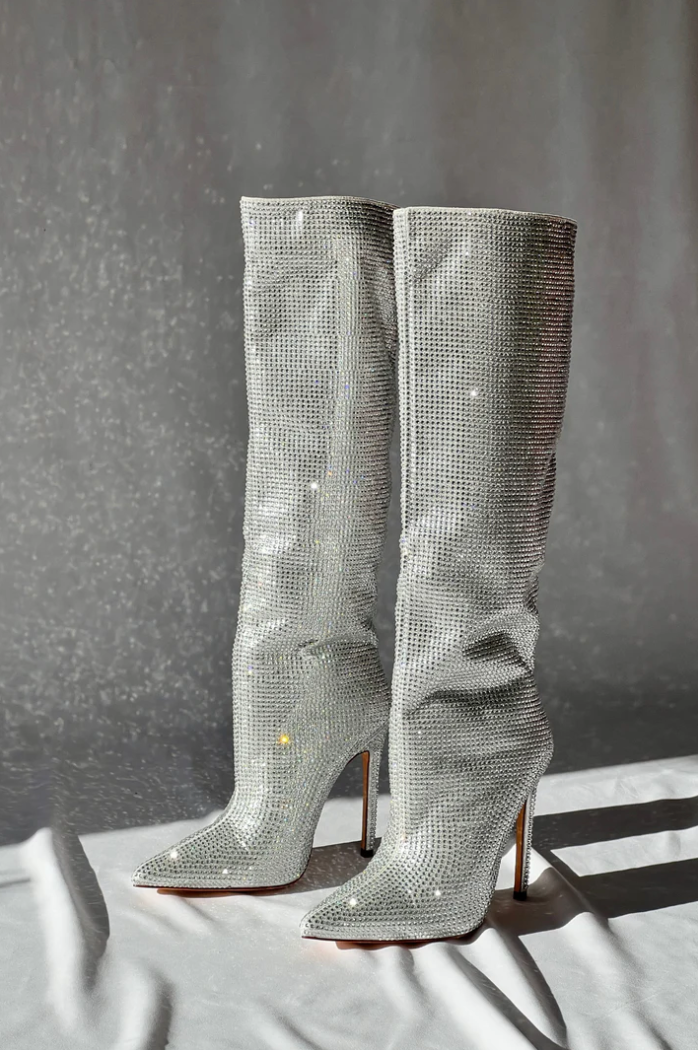 Jessy | Sequin Heeled Boots