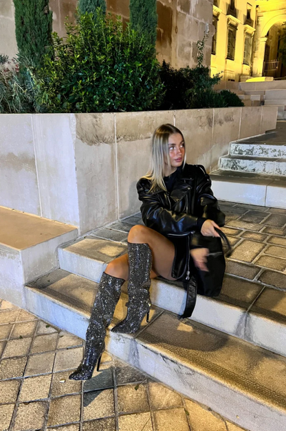 Jessy | Sequin Heeled Boots