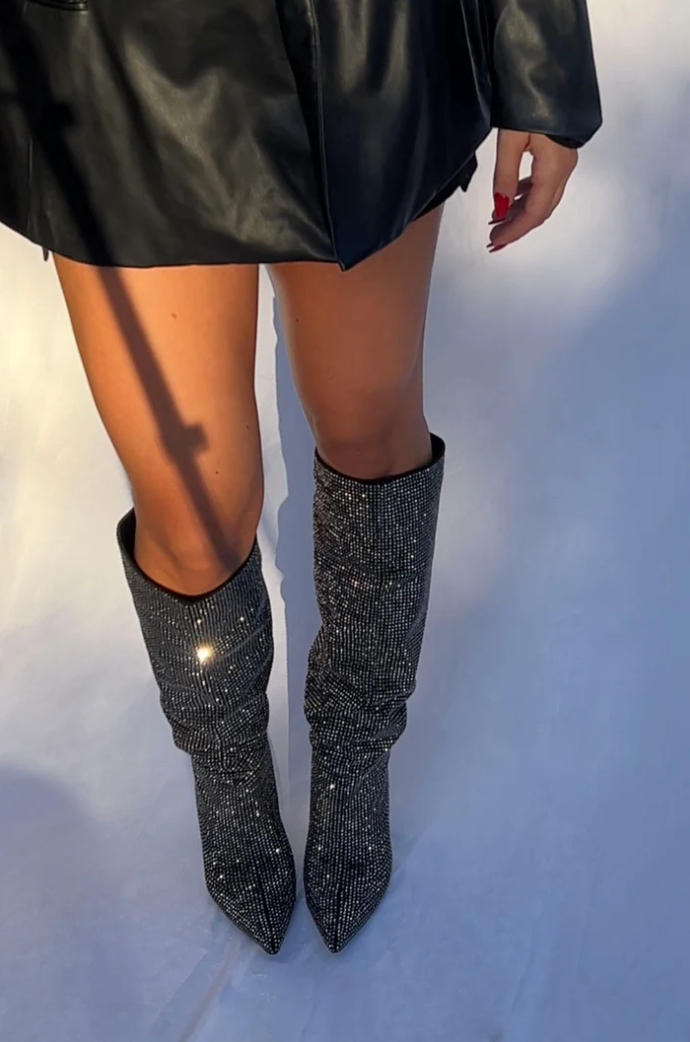 Jessy | Sequin Heeled Boots