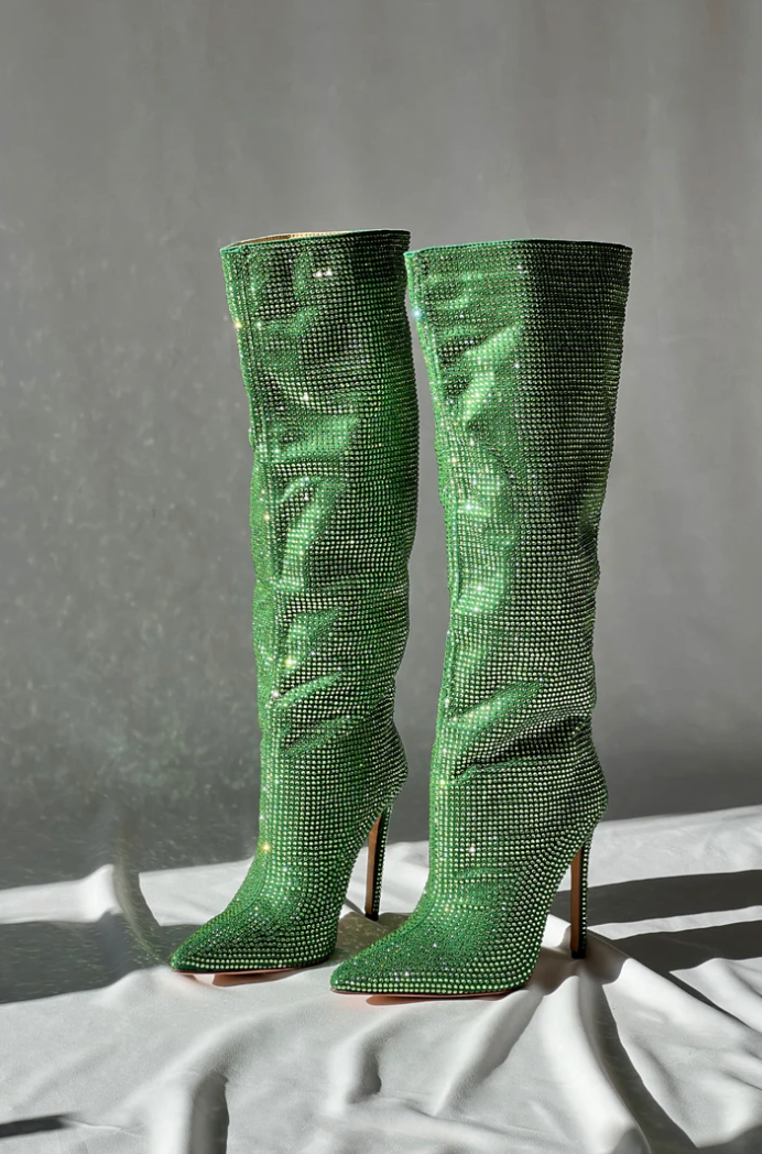 Jessy | Sequin Heeled Boots