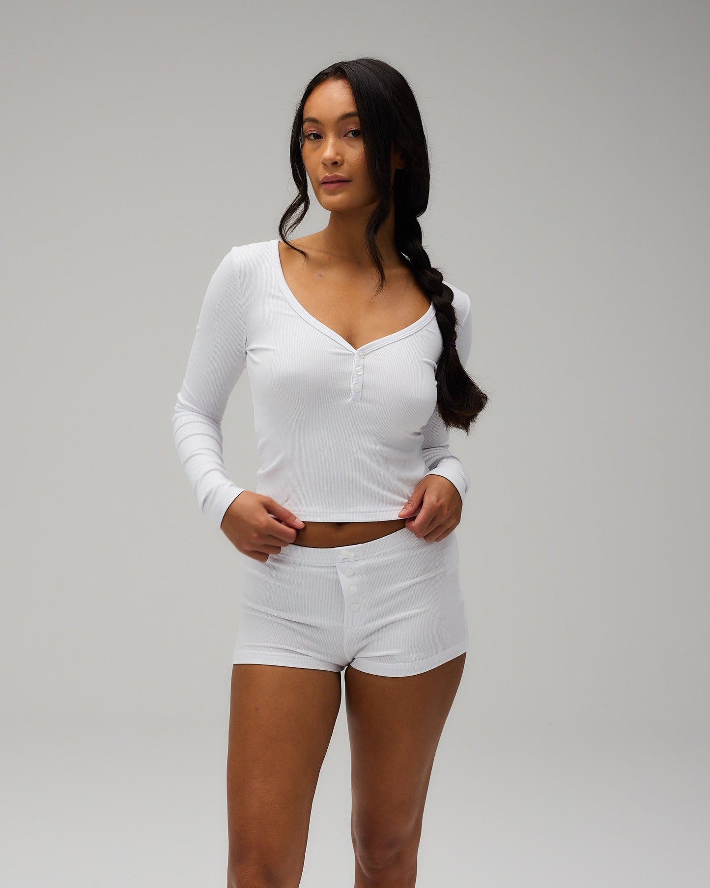 Sifra™ | Rib Long Sleeve - Wit