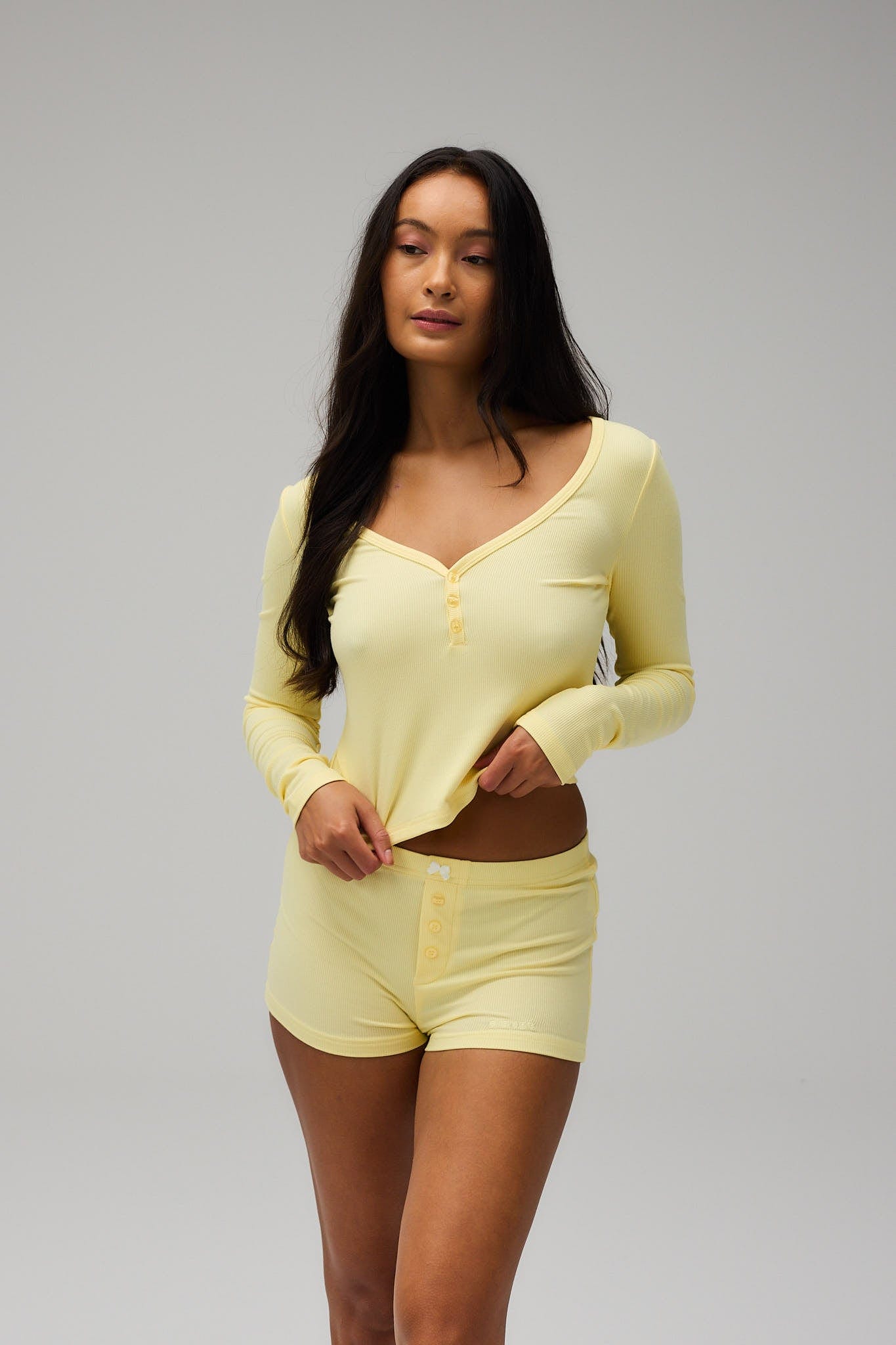 Sifra™ | Rib Long Sleeve - Geel