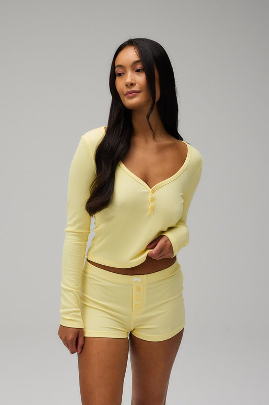 Sifra™ | Rib Night Shorts - Geel