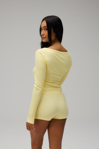 Sifra™ | Rib Long Sleeve - Geel