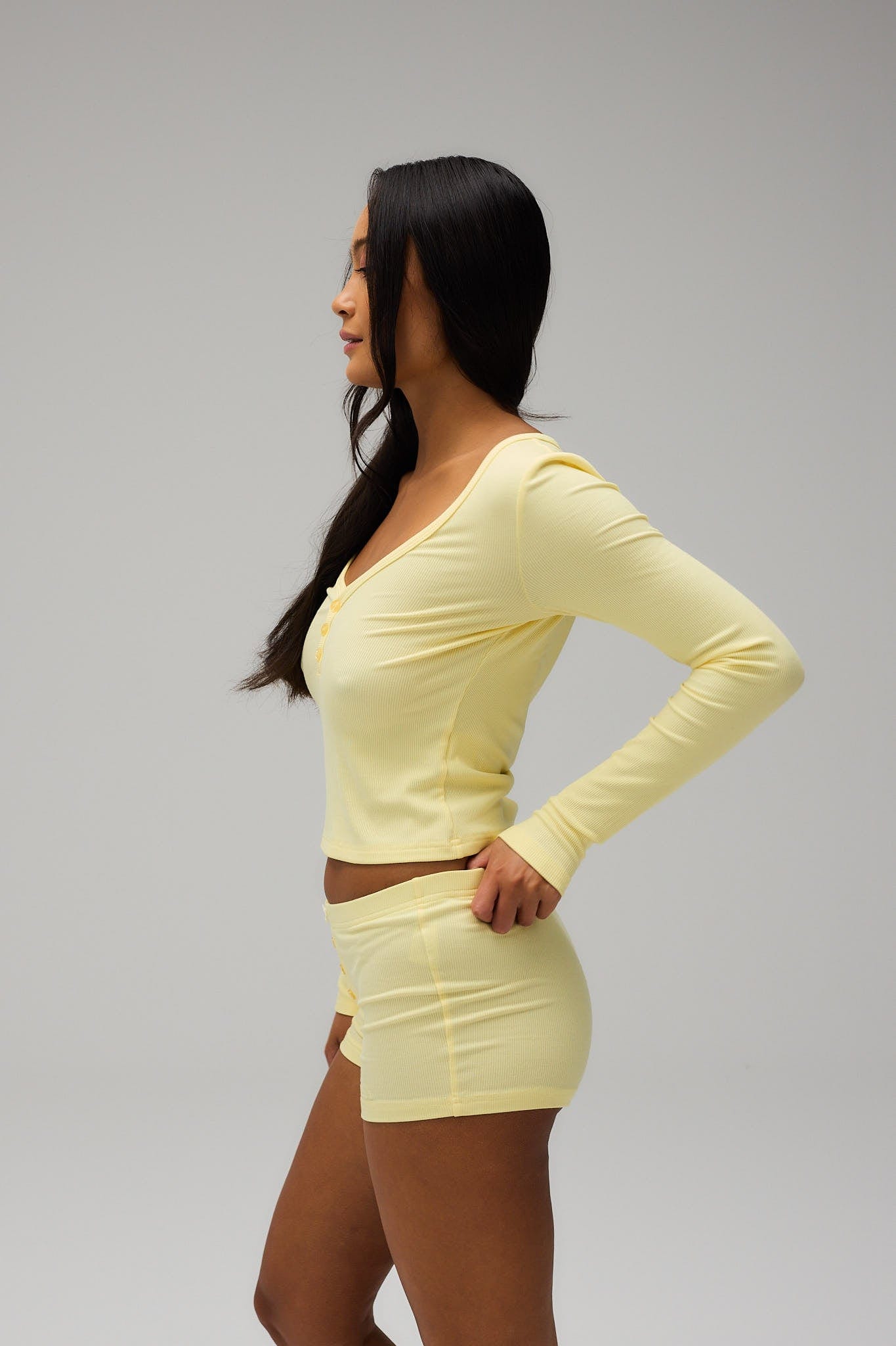 Sifra™ | Rib Long Sleeve - Geel