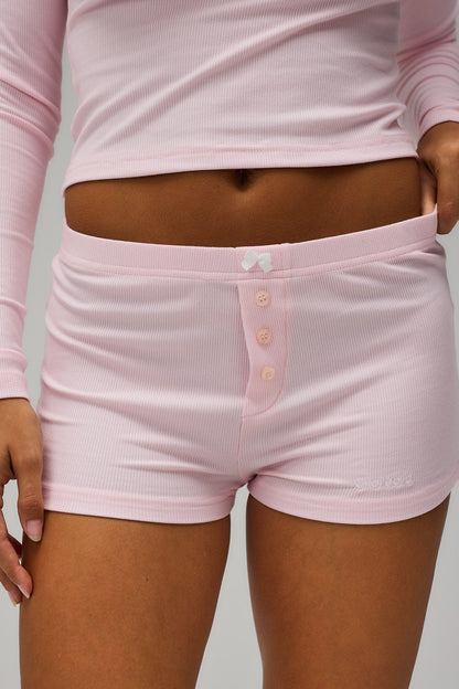 Sifra™ | Rib Night Shorts - Zacht rose