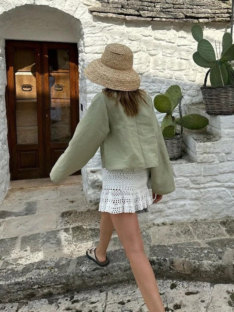 Ella™ | Lace-Up Blouse