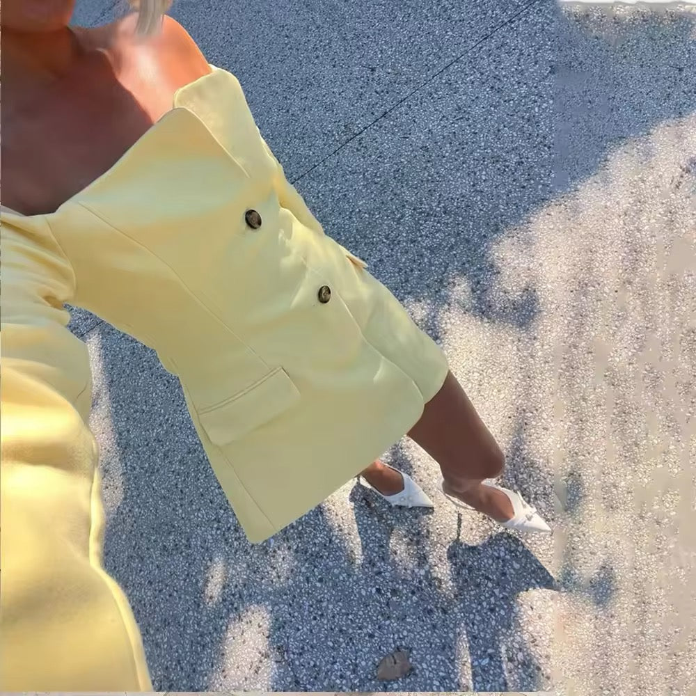 Robyn | Off-Shoulder Blazer Dress