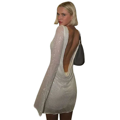 Jessy | White Sequin Dress