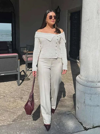 Brigitte™ | Off Shoulder Cardigan