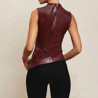 Dominique™ | Faux Leather Top