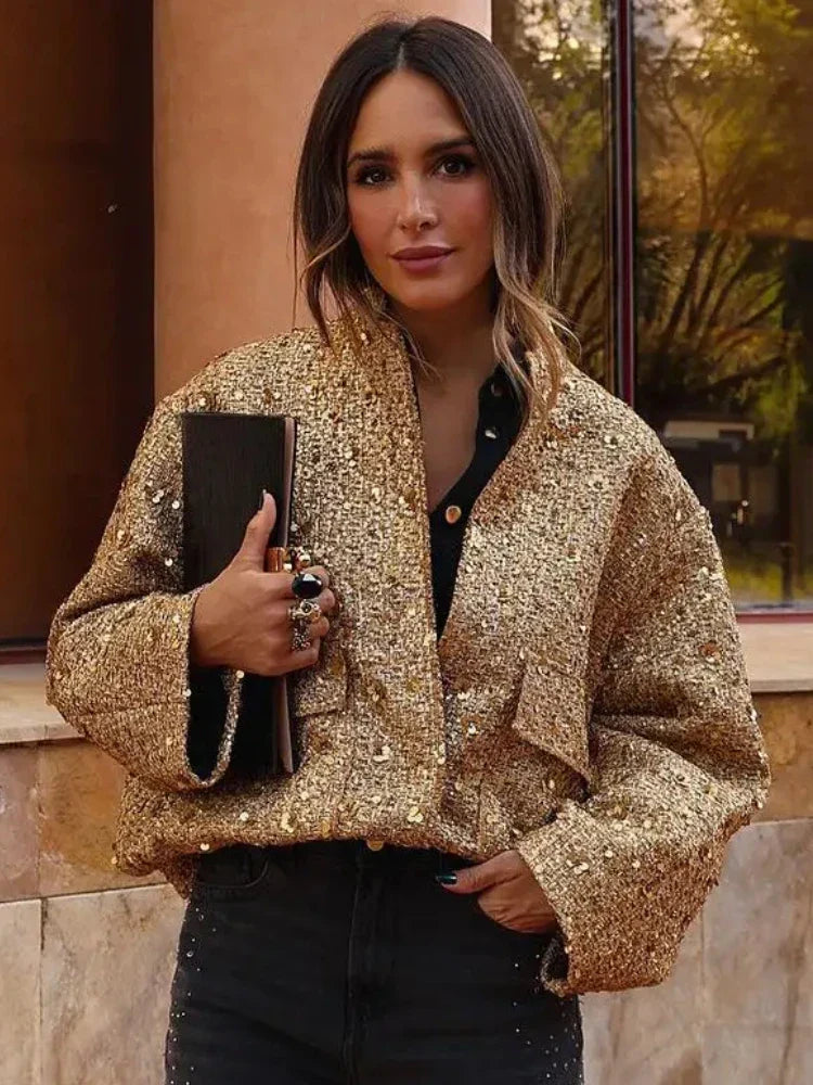 Victoria™ | Sequined Bomber Jacket