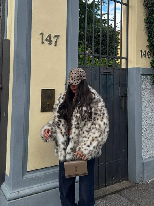Resa™ | Faux Fur Leopard Jacket