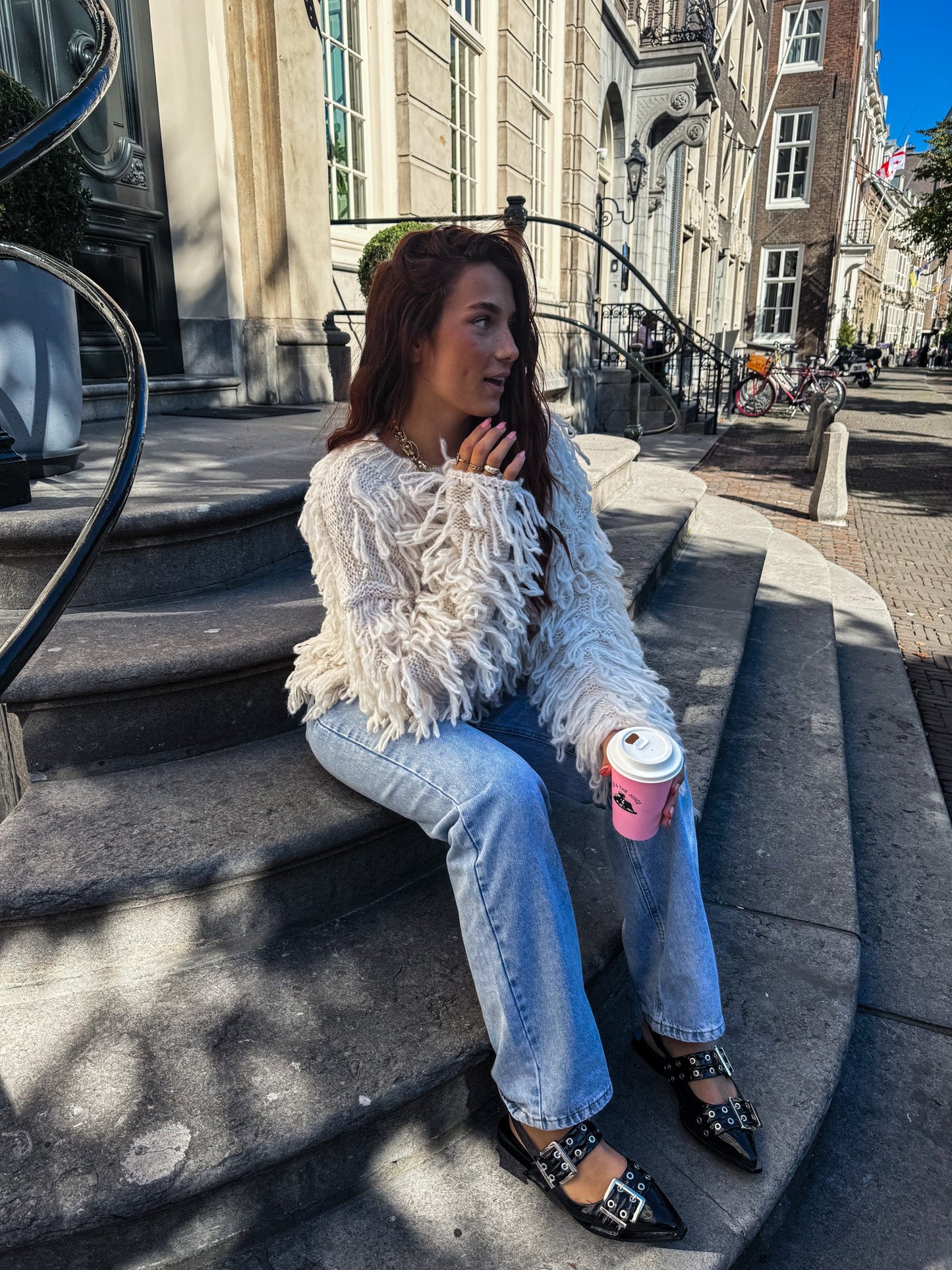 Zoe™ | Fringe Knit Ecru